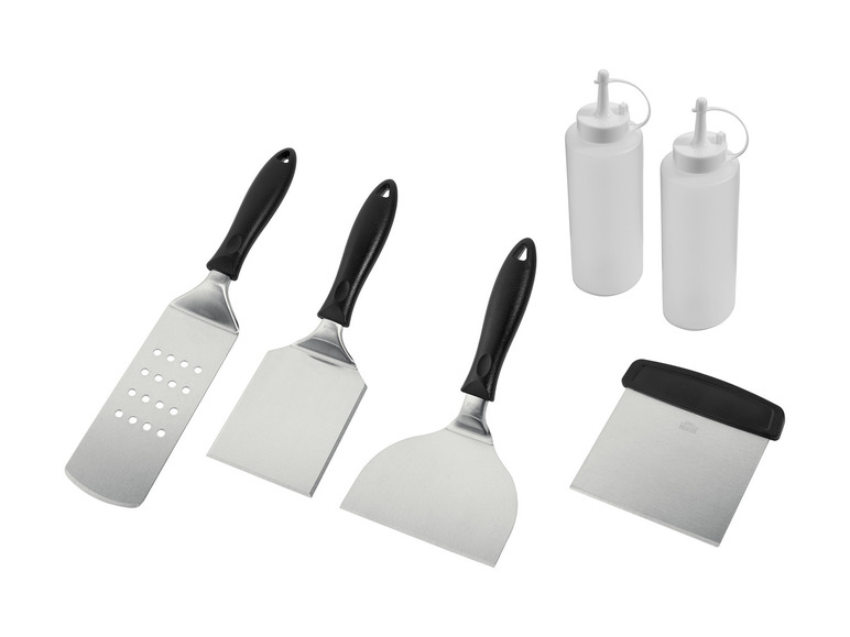 Aller en mode plein écran : GRILLMEISTER Spatules en acier inoxydable pour barbecue - Image 1