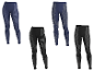 Pantalons fonctionnels CRIVIT pour femmes et hommes en bleu et noir à rayures.