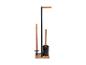 Porte-papier toilette, porte-brosse et support pour rouleaux de rechange.