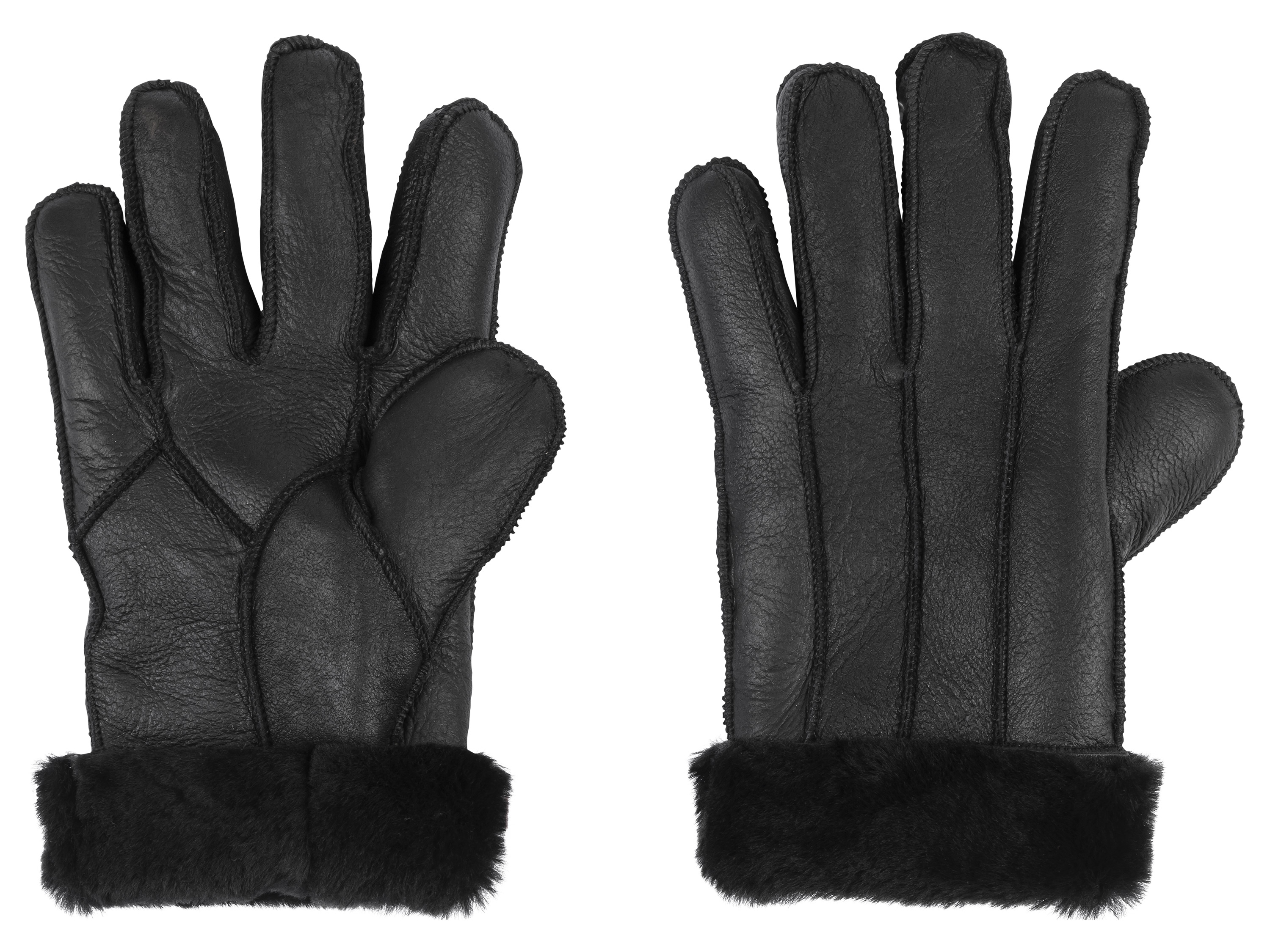 LIVERGY® Gants en peau d'agneau homme (9, noir)