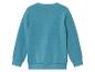 Un sweat-shirt bleu à manches longues pour enfants.