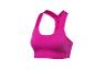 Brassière de sport fuchsia avec bretelles croisées dans le dos.