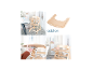 Chaise haute en bois avec plateau amovible, accessoires pour bébé.
