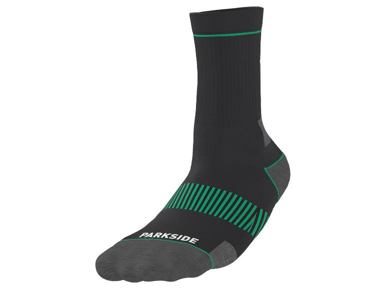 Chaussette de travail PARKISDE noire avec détails verts et gris