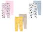 Trois ensembles de leggings pour enfants : à pois, à motifs de personnages de dessins animés et unis.