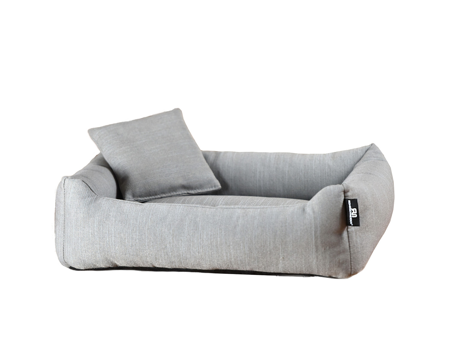 ROHRSCHNEIDER Lit pour chien, canapé douillet « Blue », en bouteilles PET recyclées (gris, S)