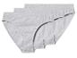 Lot de trois culottes grises en coton pour femme.