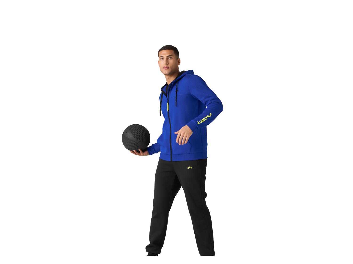 Pull Polaire Homme Crivit – Mi-zippé Bleu Pour Randonnée Taille L