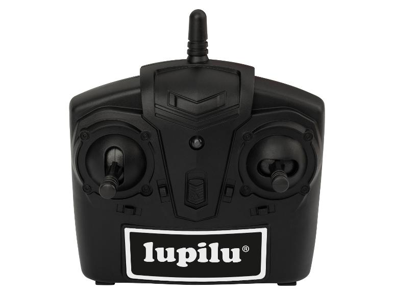 Une télécommande Lupilu noire avec deux joysticks et une antenne.