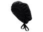 Bonnet de nuit en satin noir avec liens