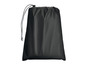 Un sac noir à cordon.