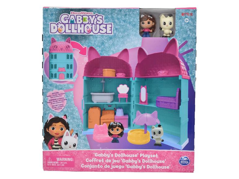 Coffret de jeu 'Gabby's Dollhouse' de Spin Master avec les poupées Gabby et Pandy, des meubles et des accessoires.