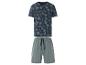 Pyjama homme : haut imprimé feuilles tropicales, short uni.