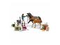 Ensemble de jeu Schleich écurie avec chevaux, cavalière, chat et accessoires.
