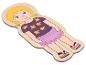 Puzzle en bois : une fillette avec robe et sandales.