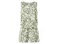 Combinaison verte à motif floral blanc avec ceinture à nouer.