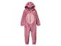 Pyjama une pièce rose avec capuche licorne et oreilles.