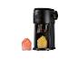 Machine à granités noire avec deux verres de granité fraise et citron.