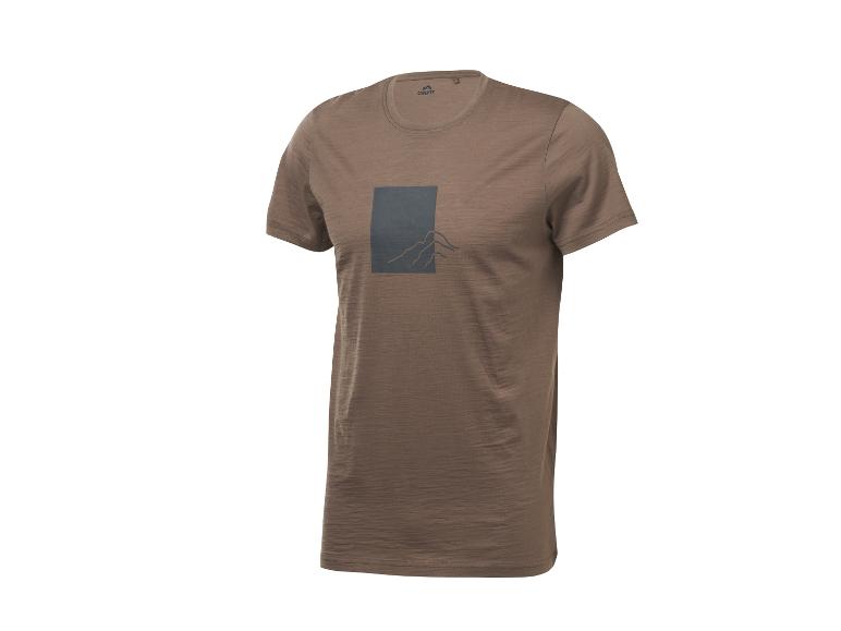 T-shirt homme Crivit marron avec imprimé montagne