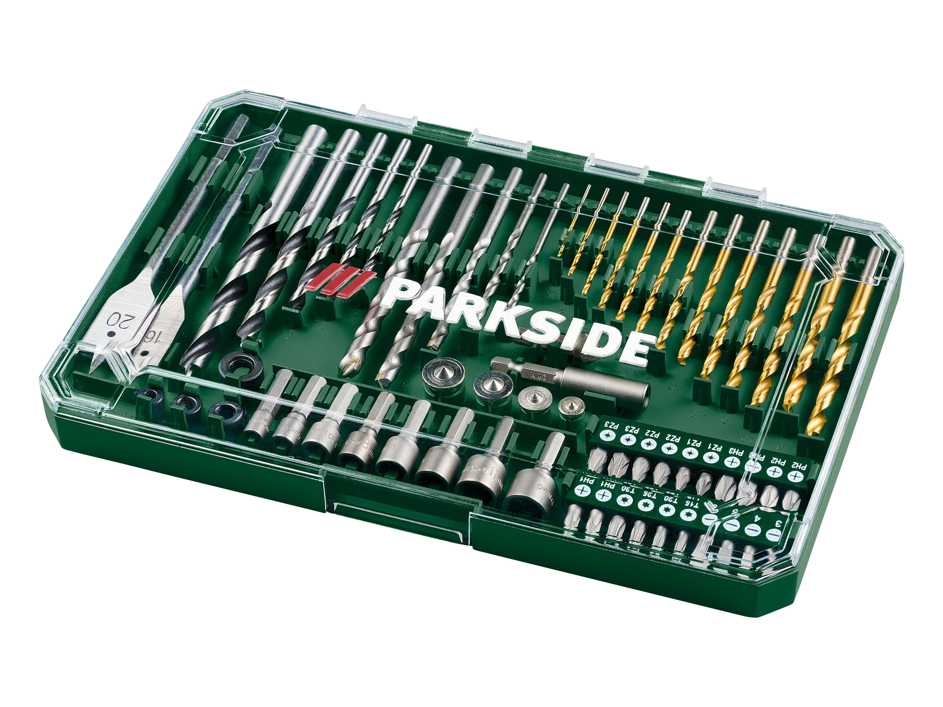 PARKSIDE® Set de forets et embouts, 63 pièces