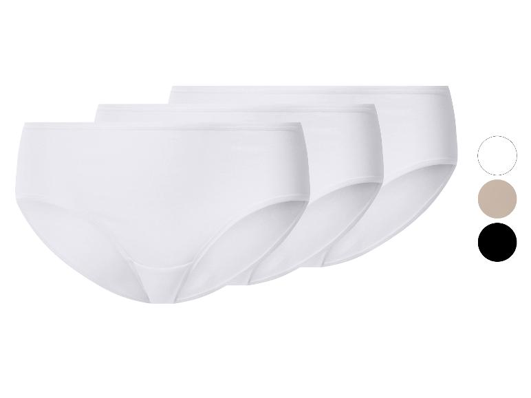 Lot de trois culottes blanches pour femmes avec options de couleur.