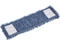 Serpillière en microfibre bleue avec des rayures texturées et des attaches velcro.