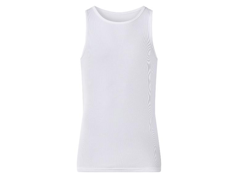 Débardeur blanc côtelé pour homme sur fond blanc
