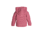 Sweat à capuche rose tricoté pour enfant, vu de dos.