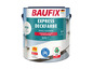 Peinture de couverture Baufix Express blanche pour bois et maçonnerie dans un seau de 2,5 litres.