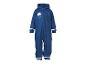 Combinaison de pluie bleue pour enfant avec capuche et motif nuage avec le texte 'HAPPY DAY'.