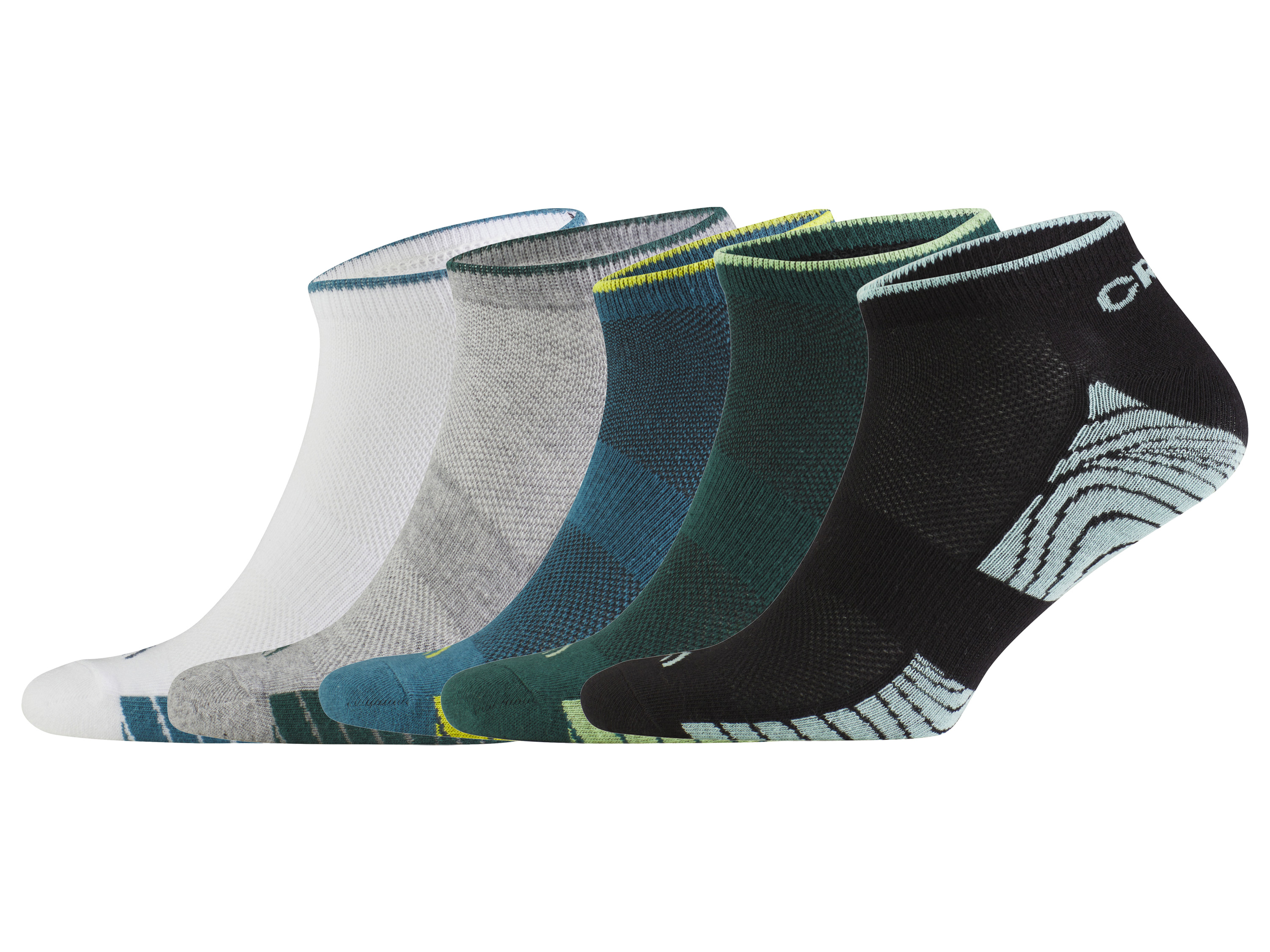 CRIVIT Lot de 5 paires de socquettes de sport homme (43-46, coloré)