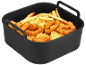 Moule en silicone pour friteuse sans huile rempli de frites et de beignets d'oignon