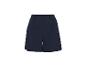 Shorts femme bleu marine avec taille élastique et plis.