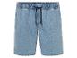 Shorts en jean bleu clair à cordon.