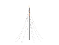 Sapin de Noël lumineux avec une étoile au sommet, sur fond noir.