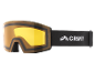 Masque de ski avec verres jaunes et sangle noire, texte S1 SPEQ GmbH
