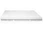 Un matelas blanc avec un détail gris.