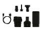 Ensemble d'accessoires d'aspirateur noirs et un câble de chargement USB