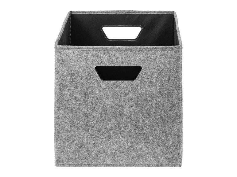 Boîte de rangement en feutre gris avec poignées