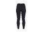 Legging de sport noir avec une ceinture élastique ornée de texte.