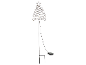 Décoration lumineuse de Noël en forme de sapin avec une étoile, sur un piquet.