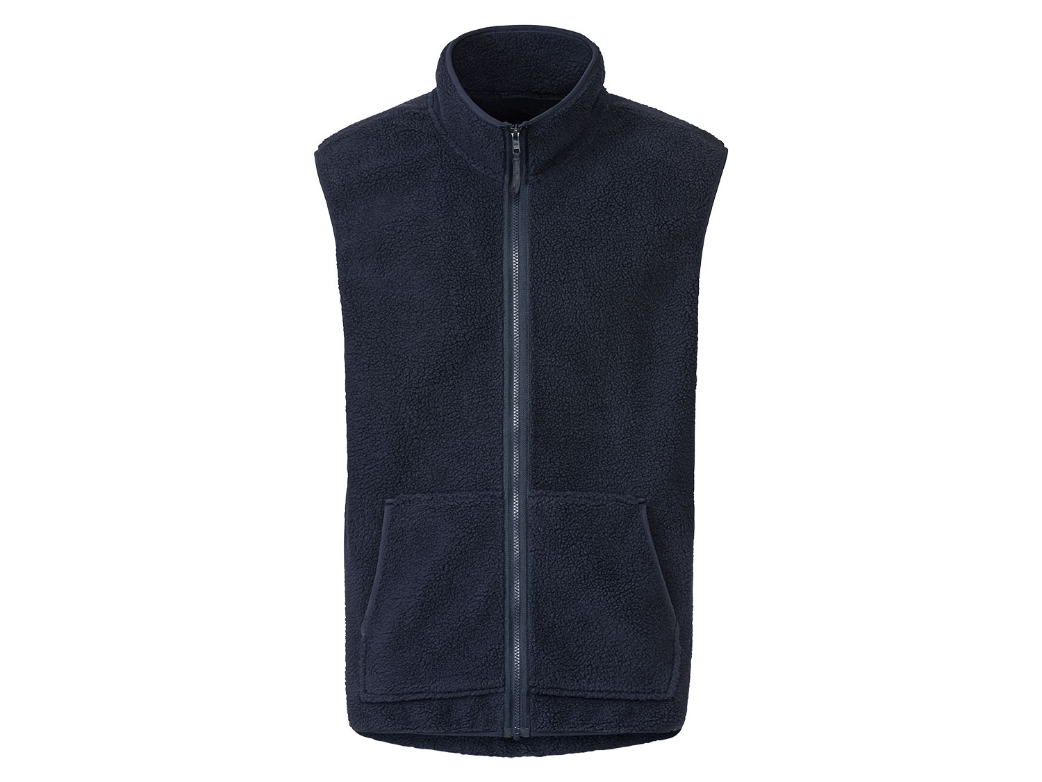 LIVERGY® Veste sans manches en polaire peluche homme (M, bleu foncé)