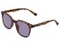 Lunettes de soleil à motif écaille de tortue avec verres gris.