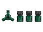 Distributeur et raccords de tuyau d'arrosage PARKSIDE verts.