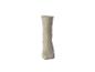 Chaussette beige unie avec motif côtelé et bord volanté.