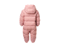 Combinaison de neige rose pour bébé avec capuche, vue arrière