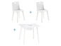 Chaise et table blanches pour enfants avec espace de rangement.