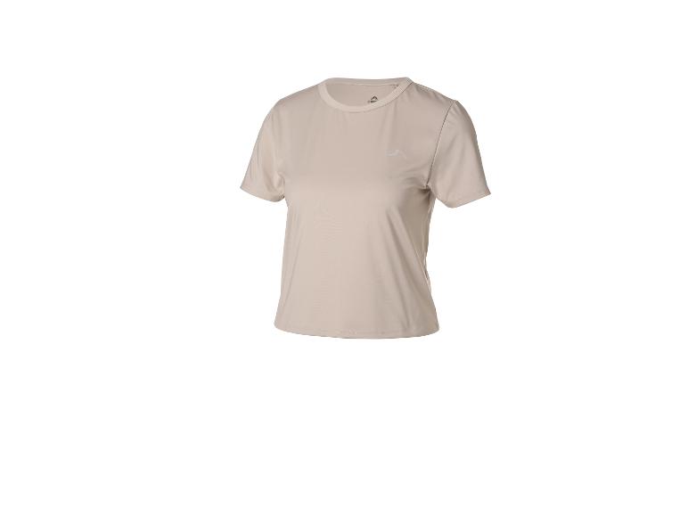 T-shirt beige à manches courtes et col rond pour femme