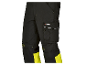 Pantalon de travail Parkside Performance noir avec détails jaunes.