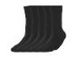 Cinq paires de chaussettes noires pour hommes, disposées en rangée